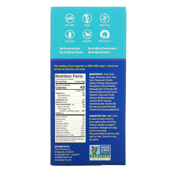 Liquid I.V. Hydration Multiplier Acai Berry 10 Packs