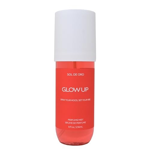 Sol De Oro Glow up Body Perfume Mist, Fruity-Musky Fragrance with Watermelon & Mandarin, 8 Fl Oz