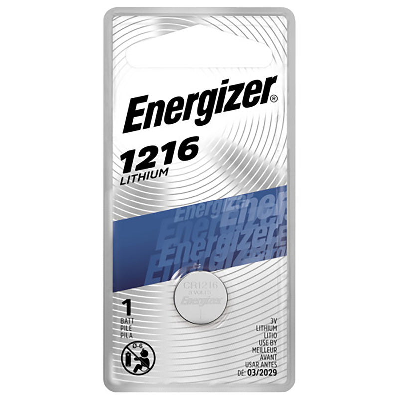Energizer CR1216 Lithium Coin Battery, 3V, 1 Each