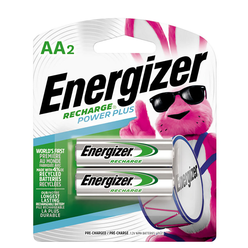 Energizer Recharge Power Plus Rechargeable AA Batteries, 2 Count