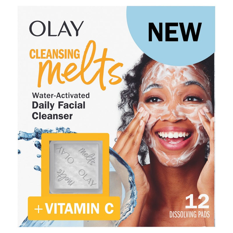Olay Cleansing Melts + Vitamin C Water-Activated Face Wash, 12 ct