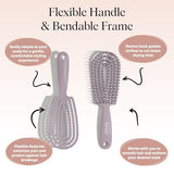 Kitsch Detangler Brush – Flexible Curly Hair Brush for Women, Men & Kids | Detangling Hairbrush with Bendable Frame and Ultra-Smooth Bristles for We