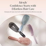 Kitsch Detangler Brush – Flexible Curly Hair Brush for Women, Men & Kids | Detangling Hairbrush with Bendable Frame and Ultra-Smooth Bristles for We