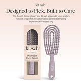 Kitsch Detangler Brush – Flexible Curly Hair Brush for Women, Men & Kids | Detangling Hairbrush with Bendable Frame and Ultra-Smooth Bristles for We