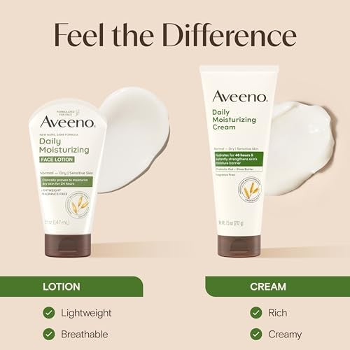 Aveeno Daily Moisturizing Cream for Normal to Dry Sensitive Skin, 7.5 oz