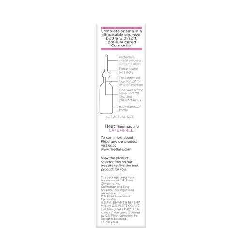 Fleet Mini Enema Bisacodyl Stimulant Laxative, Travel Size, 1.25 fl oz