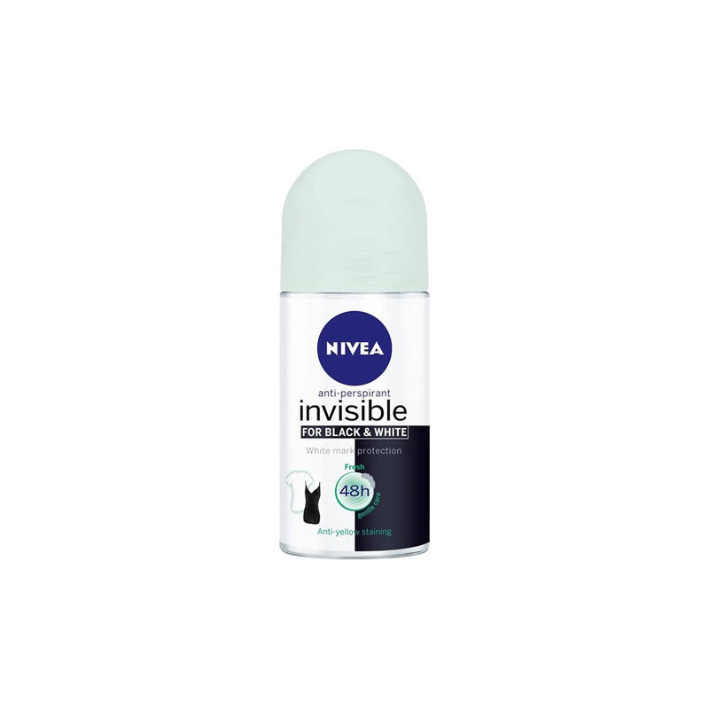 Nivea Black & White Fresh Antiperspirant Deodorant Roll-On, 50 mL