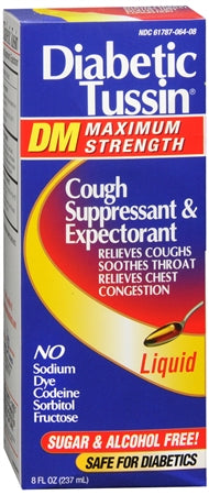 Diabetic Tussin Maximum Strength Cough DM Liquid, 8 fl oz