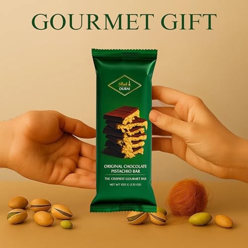 Rah Dubai Chocolate Bar Pistachio Gourmet Chocolate Bar 3.5oz