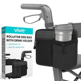 Vive Rollator Walker Side Bag with Drink Holder