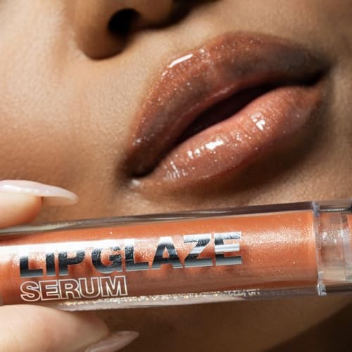 Palladio Lip Glaze Serum, Hydrating Lip Gloss with Peptides & Hyaluronic Acid Bellini Fizz
