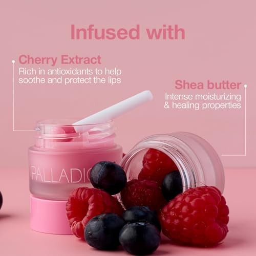 Palladio Lip Mask Intense Moisturizer Infused with Shea Butter and Sweet Cherry