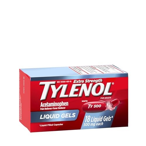 Tylenol Extra Strength Acetaminophen Liquid Gels, 18 ct