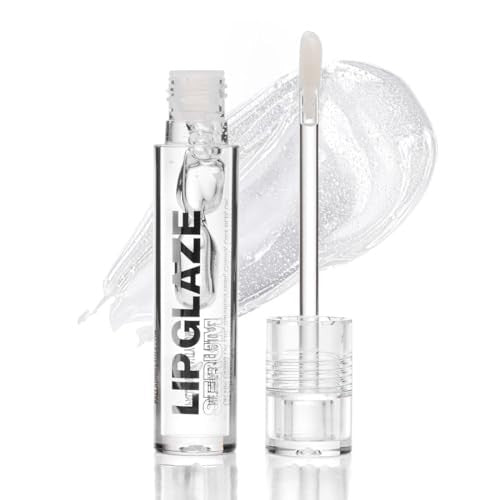 Palladio Lip Glaze Serum, Hydrating Lip Gloss with Peptides & Hyaluronic Acid Crystal Ice