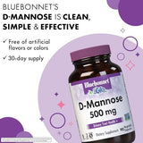 BlueBonnet Nutrition D-Mannose 500 Mg – Fast Acting Urinary Tract Support for Men & Women* - Non-GMO, Vegan, Kosher, Gluten-Free - 90 Vegetable Caps