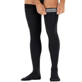 Jobst For Men Dotted Thigh High 15-20 Mm Hg Compression Socks, Closed Toe, Black, Large