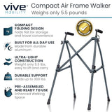 Vive Lightweight Narrow Foldable Rolling Walker for Seniors with Wheels