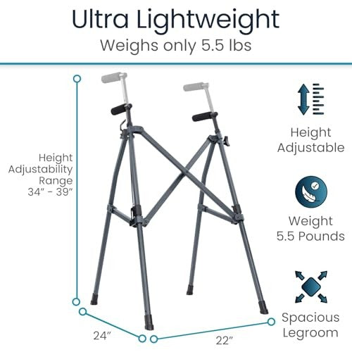 Vive Lightweight Narrow Foldable Rolling Walker for Seniors with Wheels
