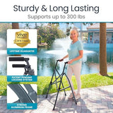 Vive Lightweight Narrow Foldable Rolling Walker for Seniors with Wheels