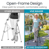 Vive Lightweight Narrow Foldable Rolling Walker for Seniors with Wheels