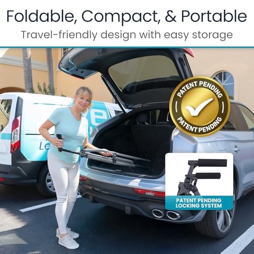 Vive Lightweight Narrow Foldable Rolling Walker for Seniors with Wheels