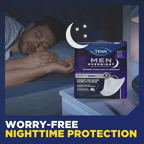 Tena Men Overnight Incontinence Protective Guard, Bladder Control, Discrete, Overnight Absorbency, 30 Count