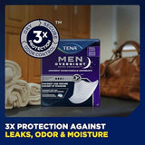 Tena Men Overnight Incontinence Protective Guard, Bladder Control, Discrete, Overnight Absorbency, 30 Count