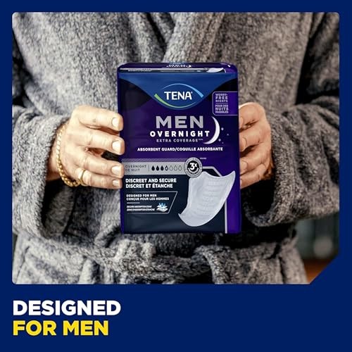 Tena Men Overnight Incontinence Protective Guard, Bladder Control, Discrete, Overnight Absorbency, 30 Count