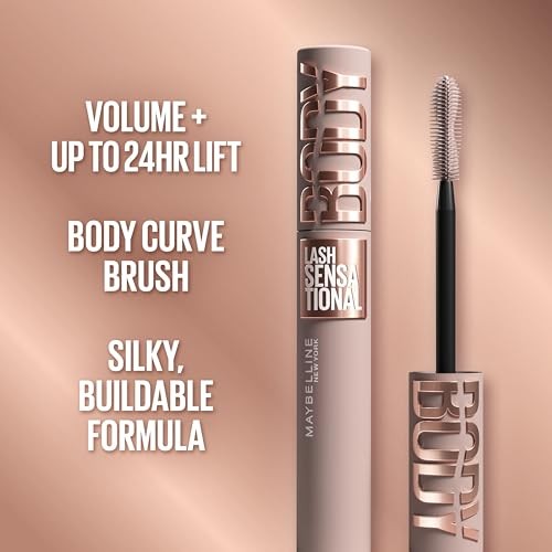 Maybelline Lash Sensational Body Mascara, Very Black, Waterproof, 0.24 fl oz