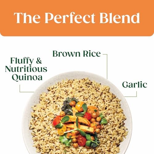 SEEDS of CHANGE Organic Quinoa & Brown Rice with Garlic Family Size, Organic Food, 17.3 Oz Pouch