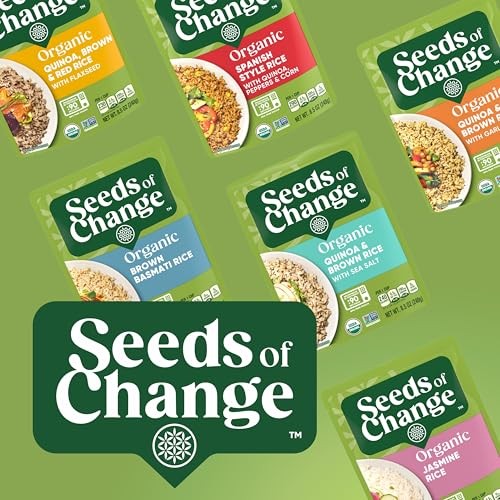 SEEDS of CHANGE Organic Quinoa & Brown Rice with Garlic Family Size, Organic Food, 17.3 Oz Pouch