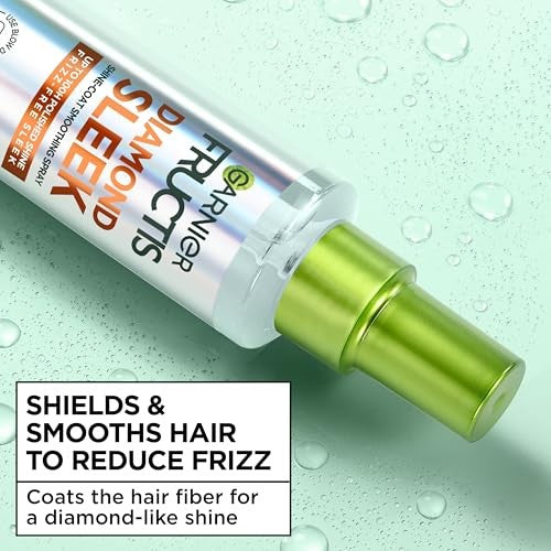 Garnier Fructis Diamond Sleek Hair Shine Spray, Frizz Control and Heat Protectant 4.6 Fl Oz