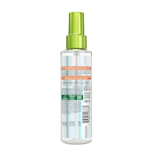 Garnier Fructis Diamond Sleek Hair Shine Spray, Frizz Control and Heat Protectant 4.6 Fl Oz