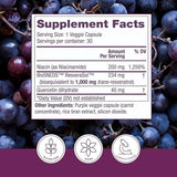 Reserveage NAD and Resveratrol Plus 1000 mg 30 Veggie Capsules