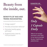 Reserveage NAD and Resveratrol Plus 1000 mg 30 Veggie Capsules