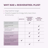 Reserveage NAD and Resveratrol Plus 1000 mg 30 Veggie Capsules