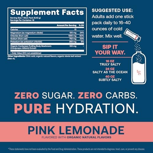 True Grace ElectroMag Electrolyte Drink Mix Sticks, 16 Ct