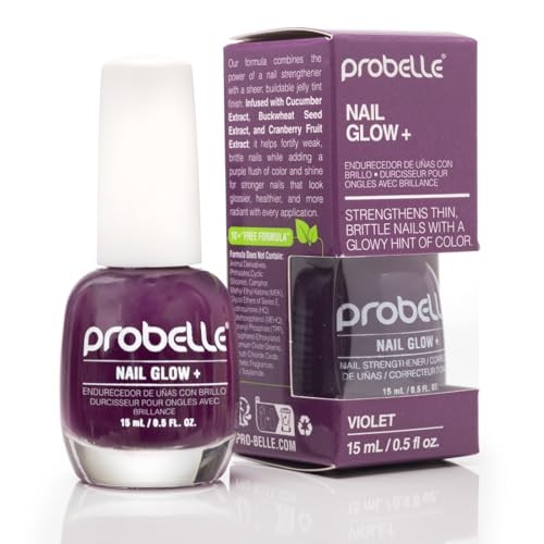 Probelle Nail Glow + Nail Strengthener and Hardener with Sheer Jelly Tint, Hard to Resist Ultra Glowy Nail Shine