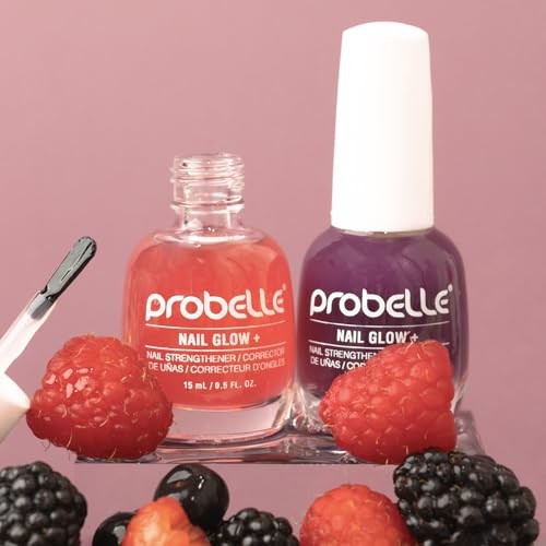 Probelle Nail Glow + Nail Strengthener and Hardener with Sheer Jelly Tint, Hard to Resist Ultra Glowy Nail Shine