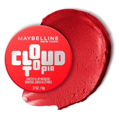 Maybelline Cloudtopia Whipped Blush Cheek & Lip Mousse, Divine Crimson, 2.03 fl oz