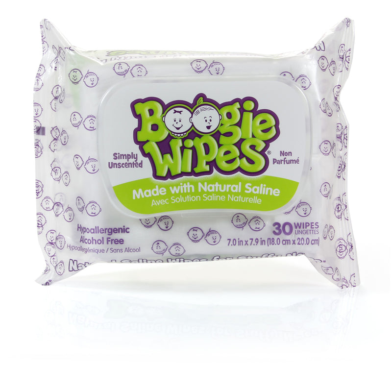 Boogie Wipes Saline Nose Wipes Unscented - 30ct