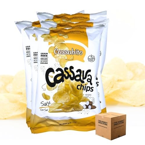 The Honest Price Store Cassava Chips, Sea Salted, Gluten-Free Vegan Yuca Snack, 2.5 oz