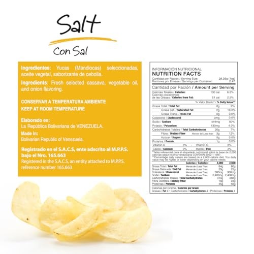 The Honest Price Store Cassava Chips, Sea Salted, Gluten-Free Vegan Yuca Snack, 2.5 oz