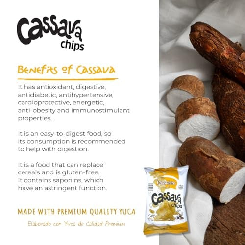 The Honest Price Store Cassava Chips, Sea Salted, Gluten-Free Vegan Yuca Snack, 2.5 oz