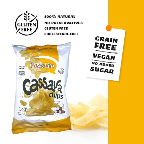 The Honest Price Store Cassava Chips, Sea Salted, Gluten-Free Vegan Yuca Snack, 2.5 oz