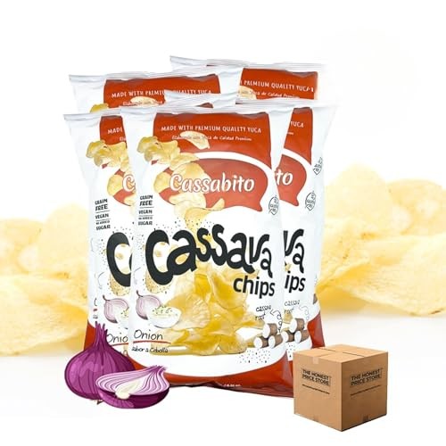 The Honest Price Store Cassava Chips, French Onion Dip, Gluten-Free Yuca Snack, 2.5 oz