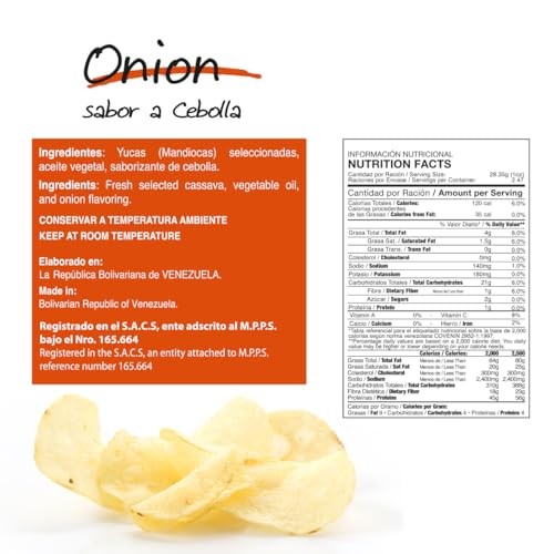 The Honest Price Store Cassava Chips, French Onion Dip, Gluten-Free Yuca Snack, 2.5 oz