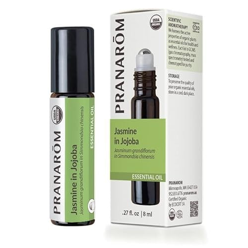Pranarom Single Note Essential Oil Roll-On, Jasmine in Jojoba, 8 mL