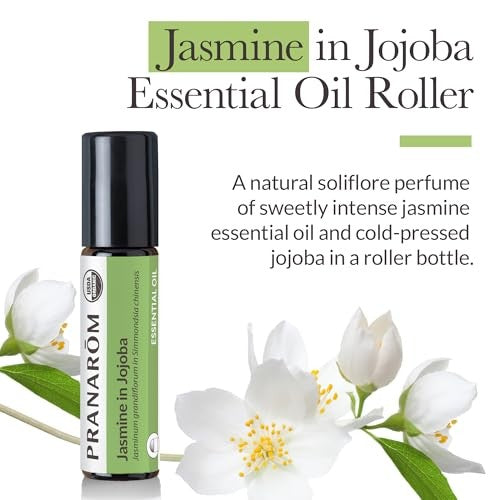 Pranarom Single Note Essential Oil Roll-On, Jasmine in Jojoba, 8 mL