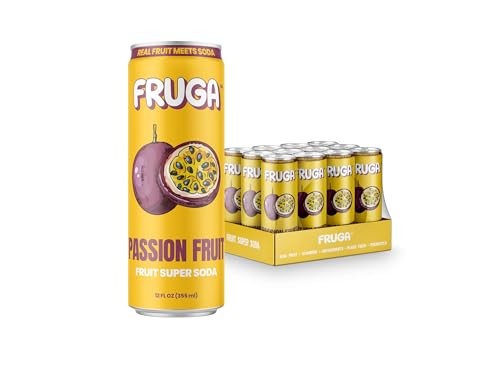 Fruga Passion Fruit Sparkling Prebiotic Soda 12 fl oz